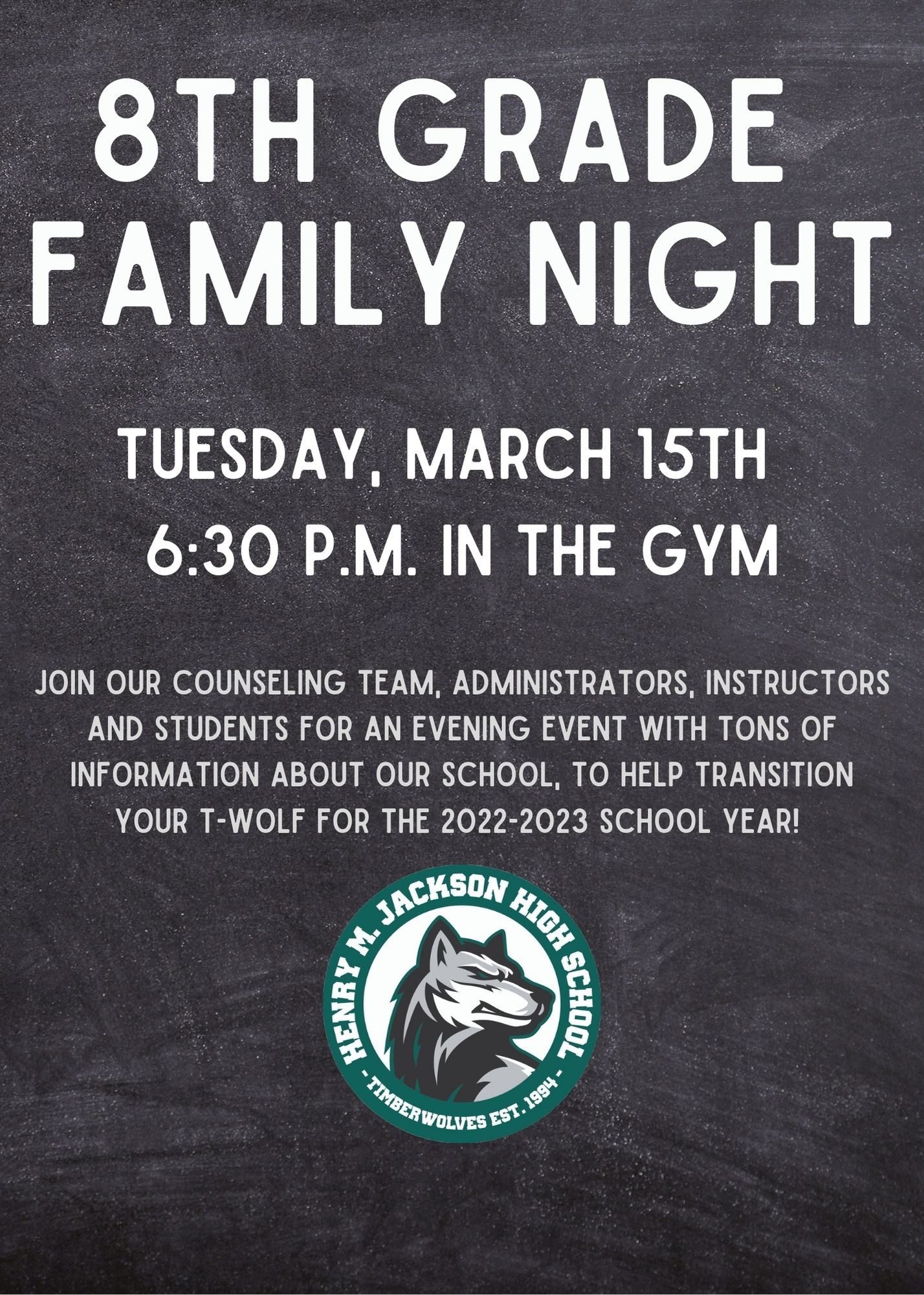8th Grade Family Night 8th Grade Family Night